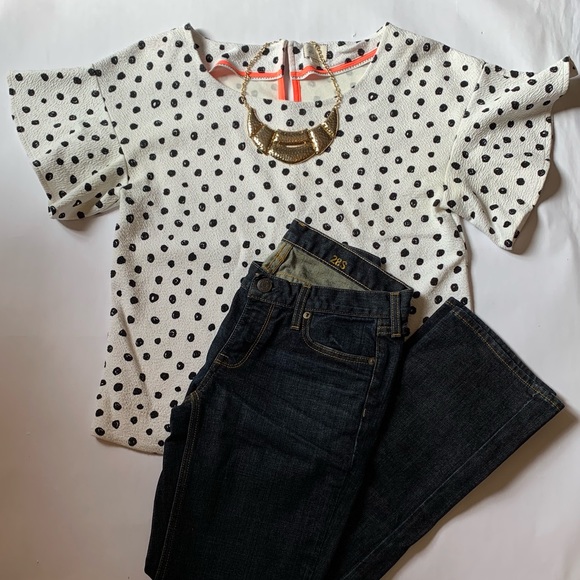 Anthropologie Tops - 9-h15 polka dot flutter sleeve shirt